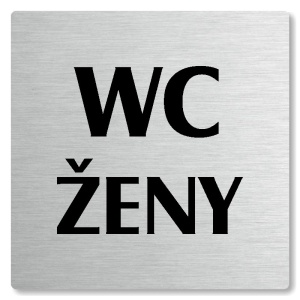 WC ženy, 118x118mm, stříbrná, Nevada